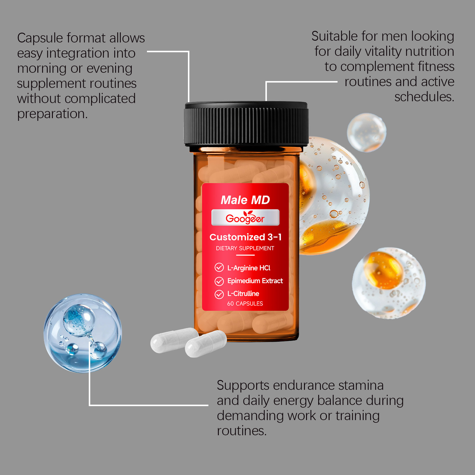 GOOGEER Men's Health Capsules  - Nutrition Fitness Health ulasan dan harga